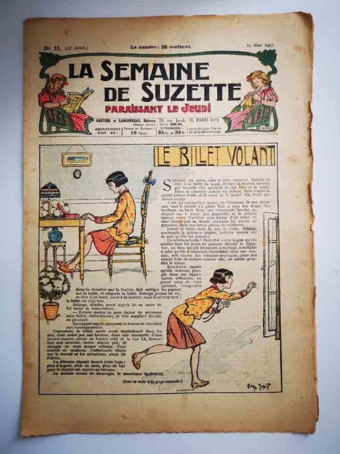 La Semaine de Suzette 23e année n°11 (1927) Le billet volant (Henry Morin)