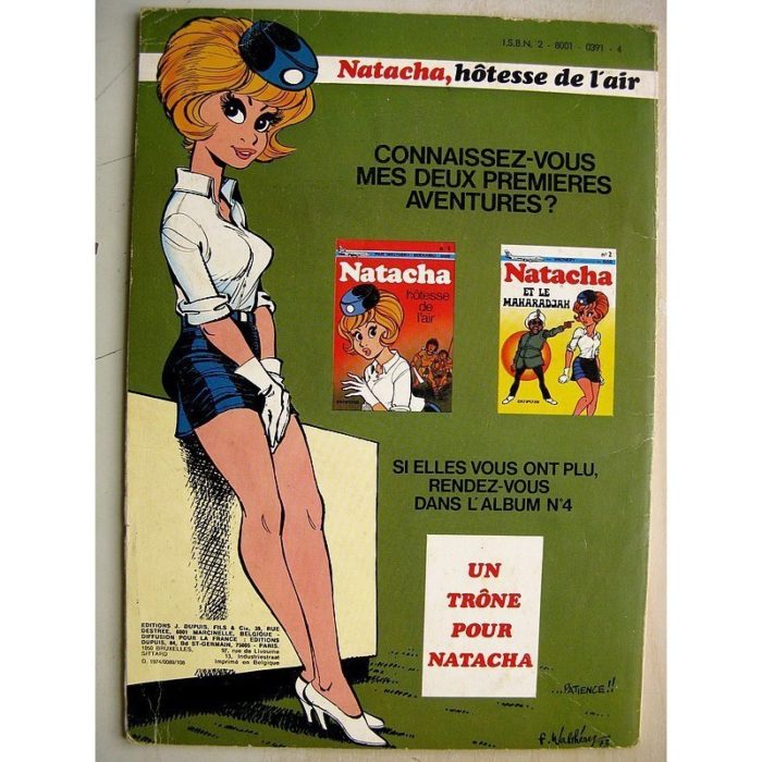 NATACHA N°3 - LA MEMOIRE DE METAL (Walthéry - Borgers) Dupuis 1972 Edition Originale (EO) Très bon état