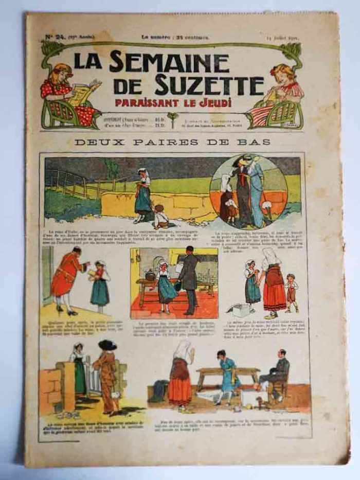 La Semaine de Suzette 17e année n°24 (1921) Deux paires de bas et la reine d'Italie (Ferdinand Raffin)
